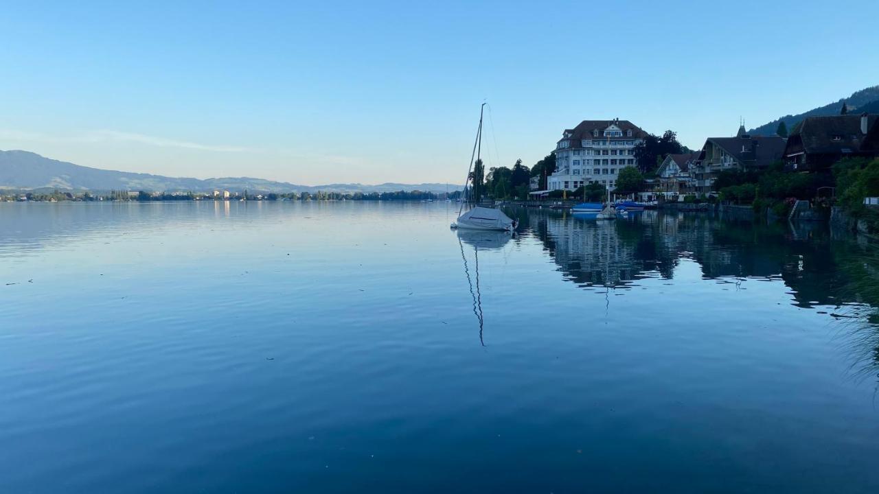 Hotel Restaurant Bellevue Au Lac Thun Exterior foto