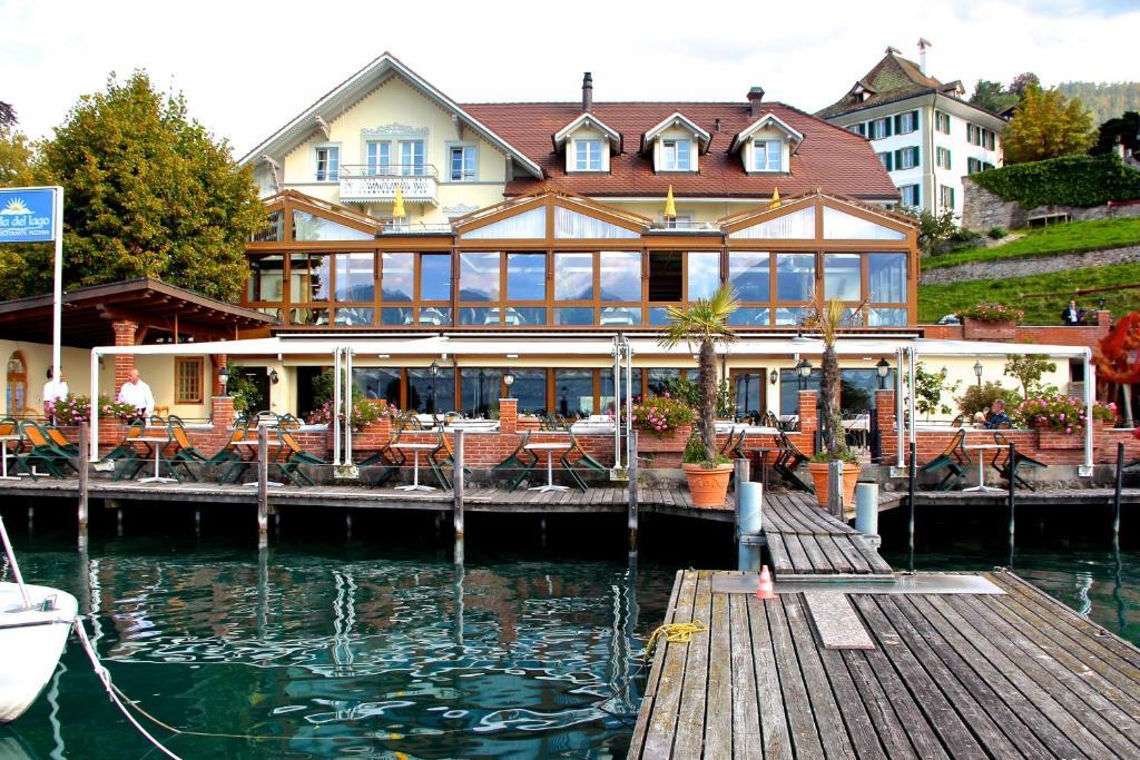 Hotel Restaurant Bellevue Au Lac Thun Exterior foto